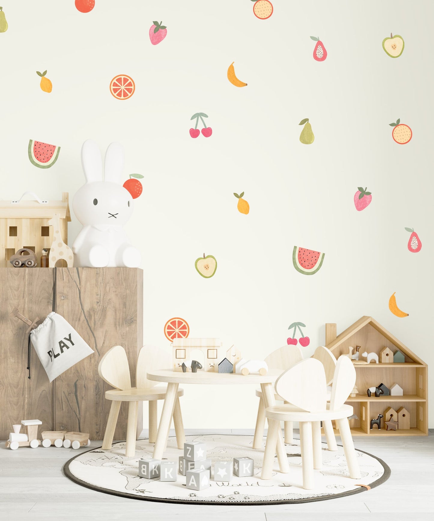 Muurstickers Fruit Waterverf Stijl – Set van 11 Verwijderbare Stickers