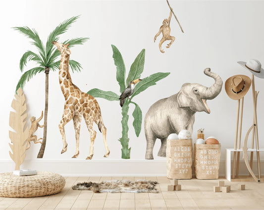 Jungle Safari Muursticker voor Kinderkamer