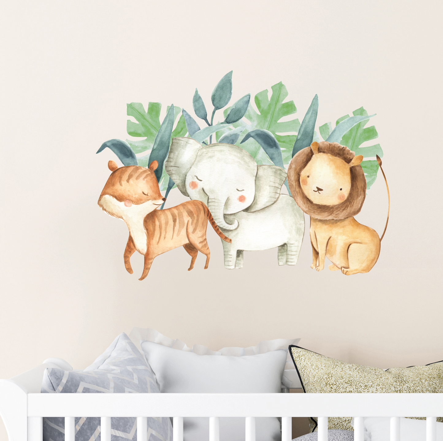 Muursticker jungle dieren babykamer