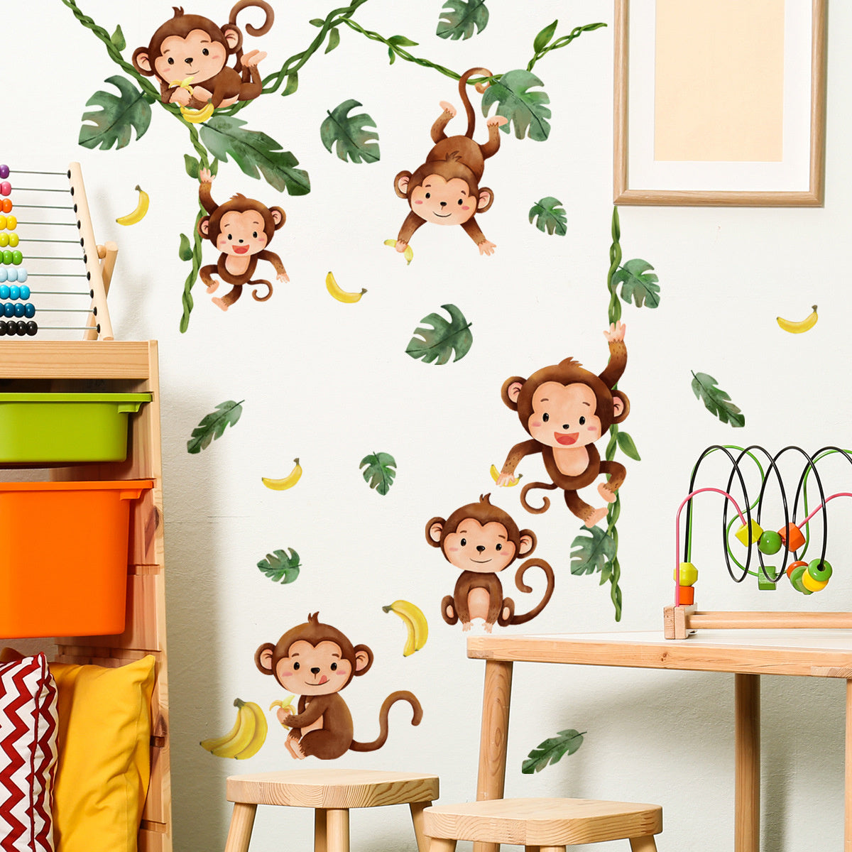 Muursticker apen kinderkamer