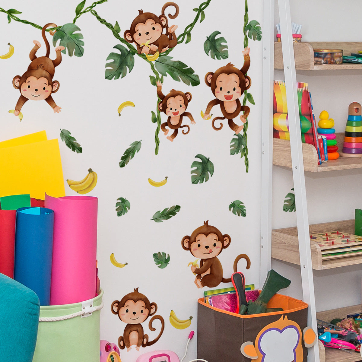 Muursticker apen kinderkamer