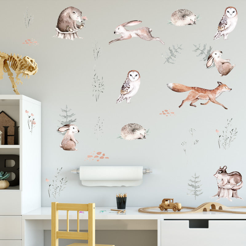 Muursticker dieren in het bos kinderkamer