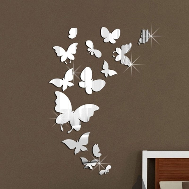 Muurdecoratie vlinders met spiegel effect