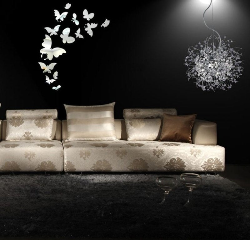 Muurdecoratie vlinders met spiegel effect