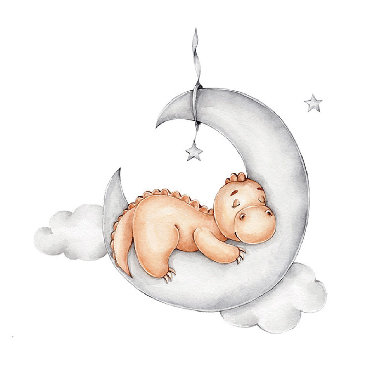 Muursticker babykamer dino op maan