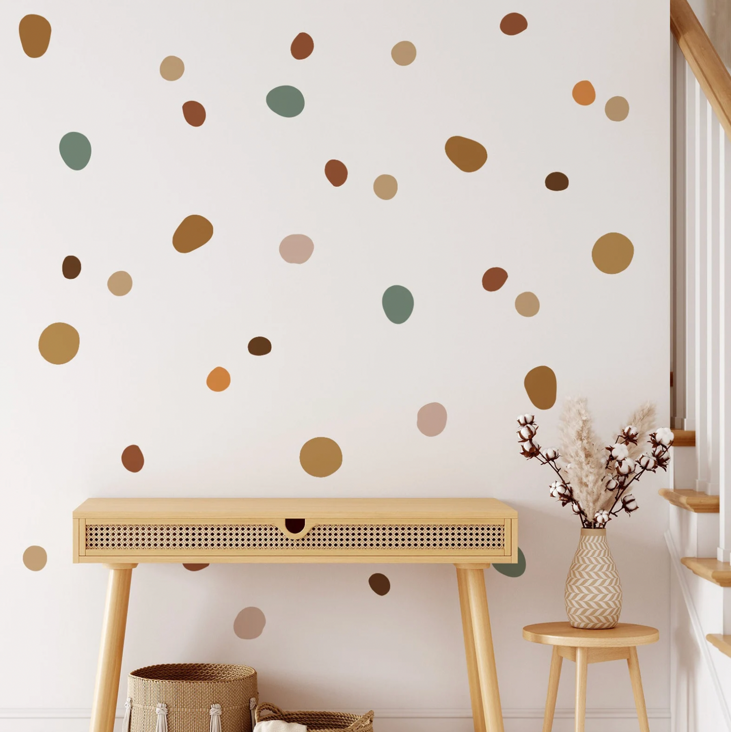 Muursticker boho cirkels polka dots mix kinderkamer