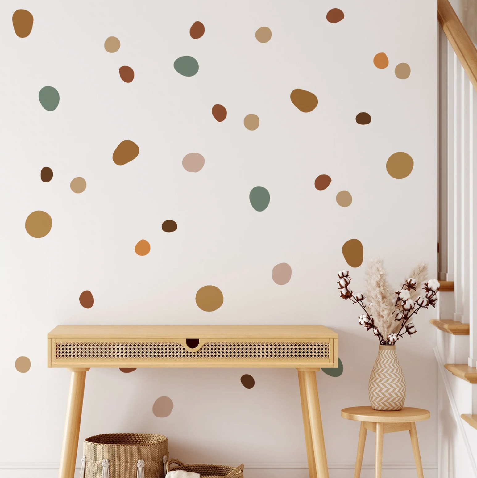 Muursticker boho cirkels polka dots mix kinderkamer