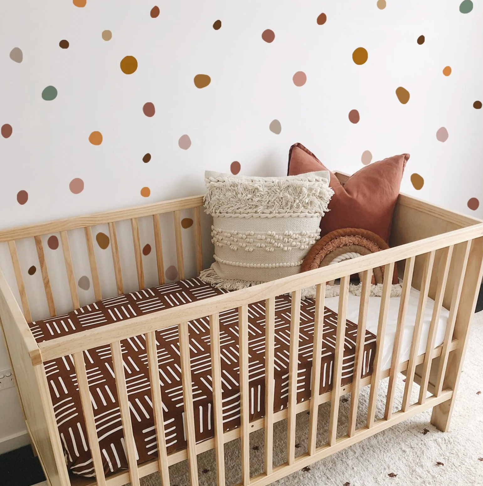 Muursticker boho cirkels polka dots mix kinderkamer