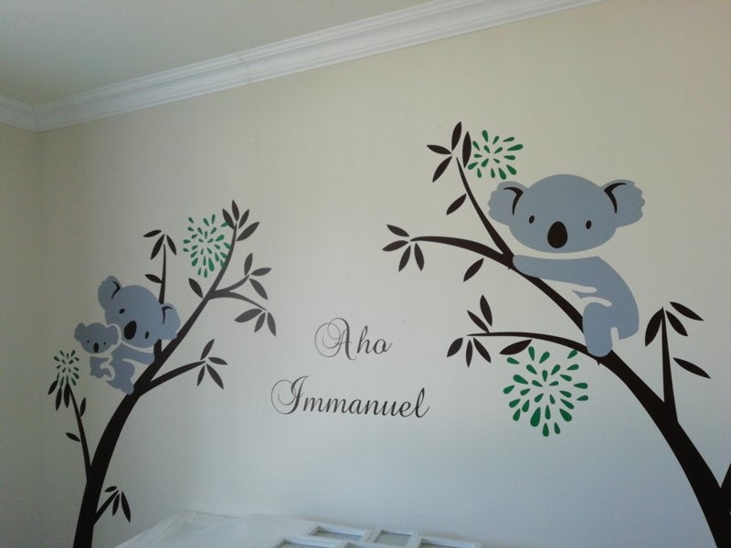 Muursticker bomen met koala's babykamer / kinderkamer