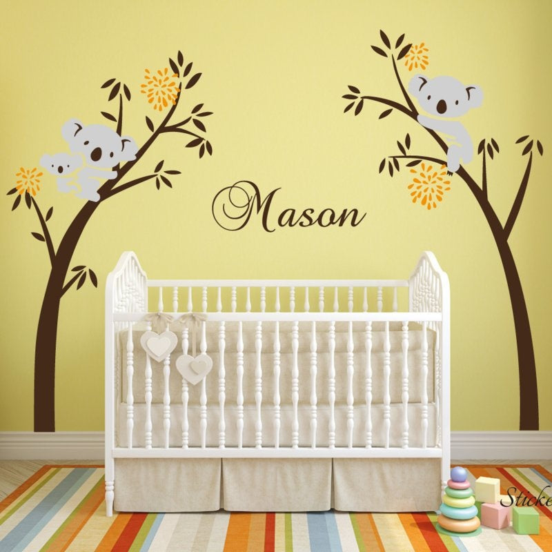 Muursticker bomen met koala's babykamer / kinderkamer