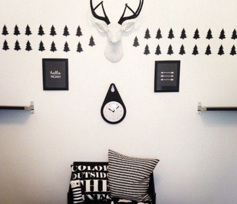 Muursticker bomen mini babykamer