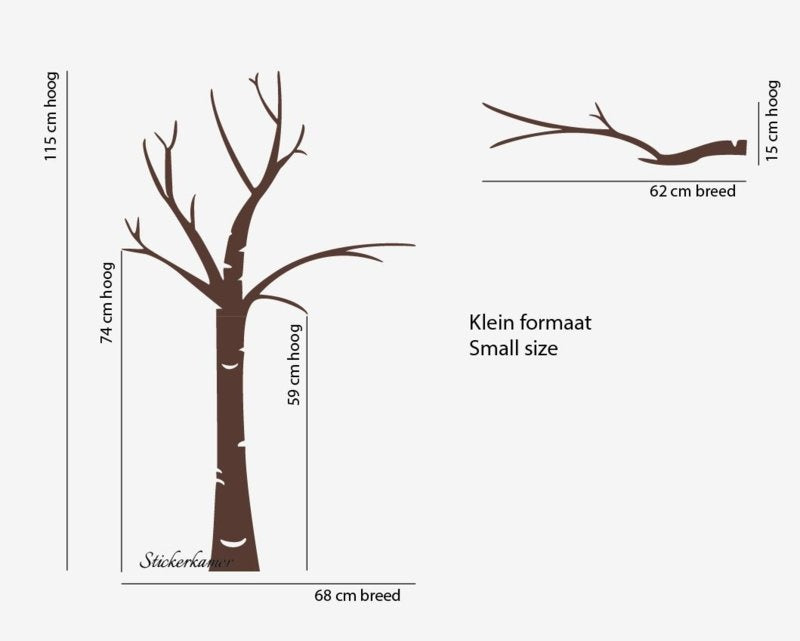 Muursticker boom en aap kinderkamer roze meisjes