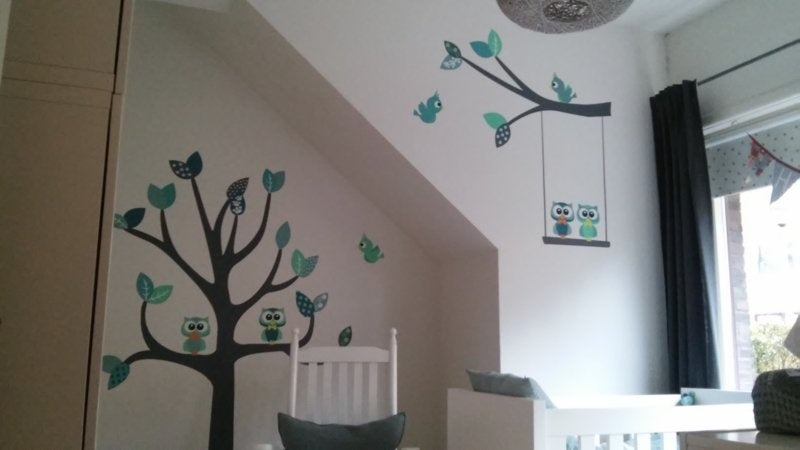 Muursticker boom en tak  babykamer / kinderkamer (Mint)