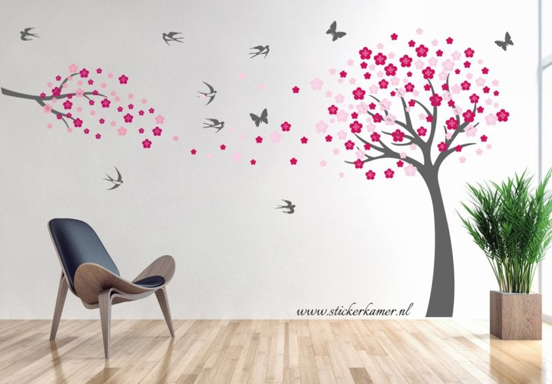 Muursticker boom en tak bloesem babykamer / kinderkamer