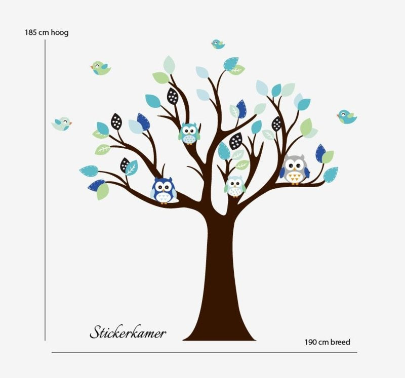 Muursticker boom groot babykamer / kinderkamer (ocean green thema)