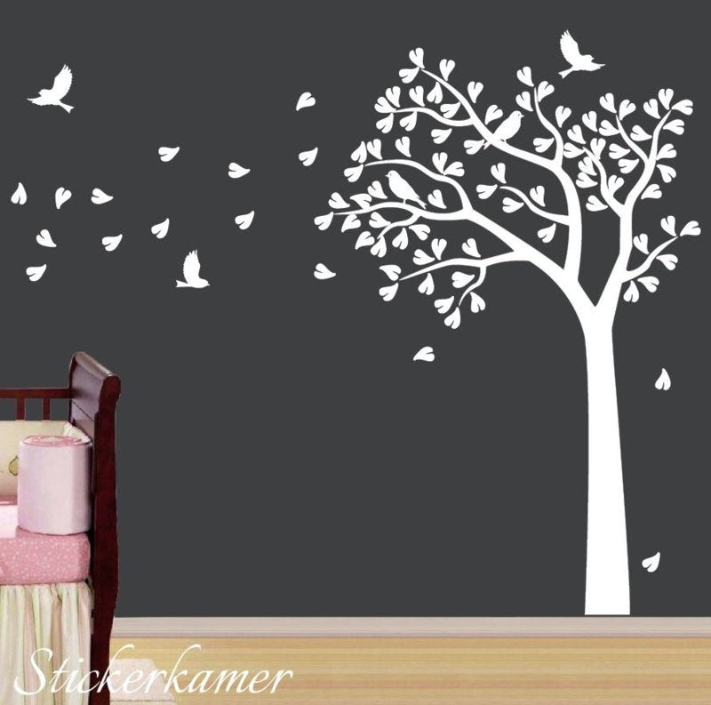 Muursticker boom kinderkamer / babykamer (kies je eigen kleuren)