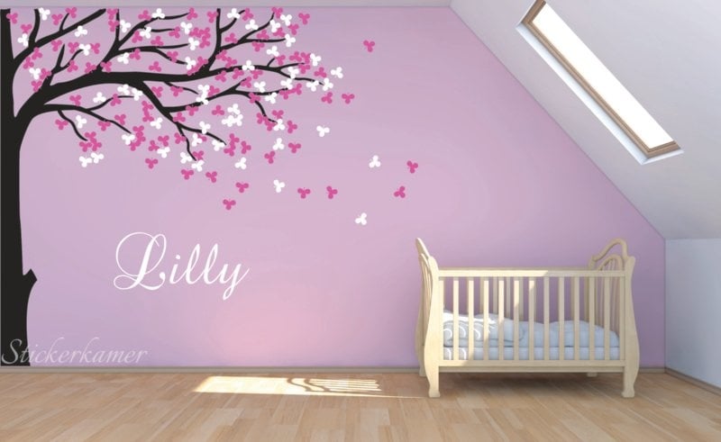 Muursticker boom kinderkamer meisje (kies je eigen kleuren)