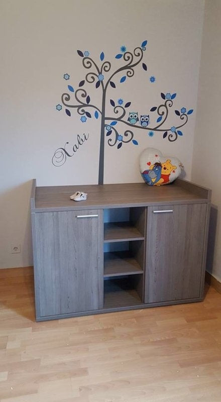 Muursticker boom met uilen babykamer / kinderkamer
