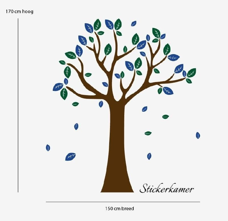 Muursticker boom XL babykamer (Kies uw eigen kleur)
