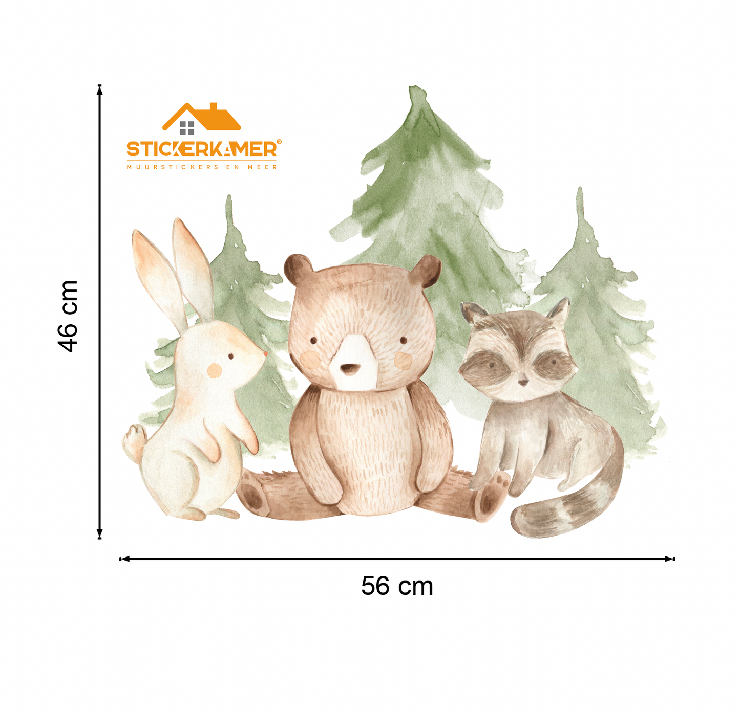Muursticker bosdieren kinderkamer