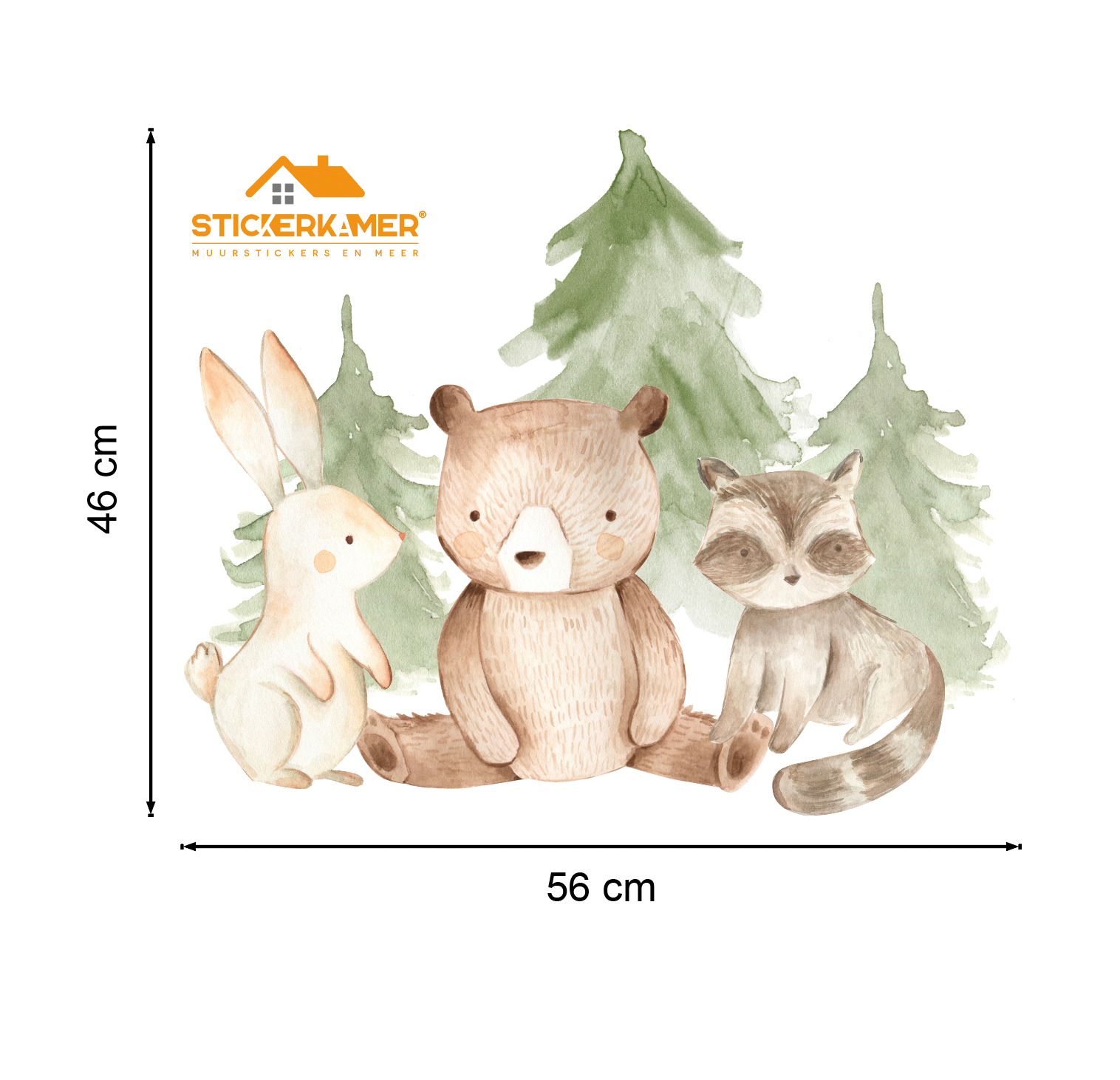Muursticker bosdieren kinderkamer
