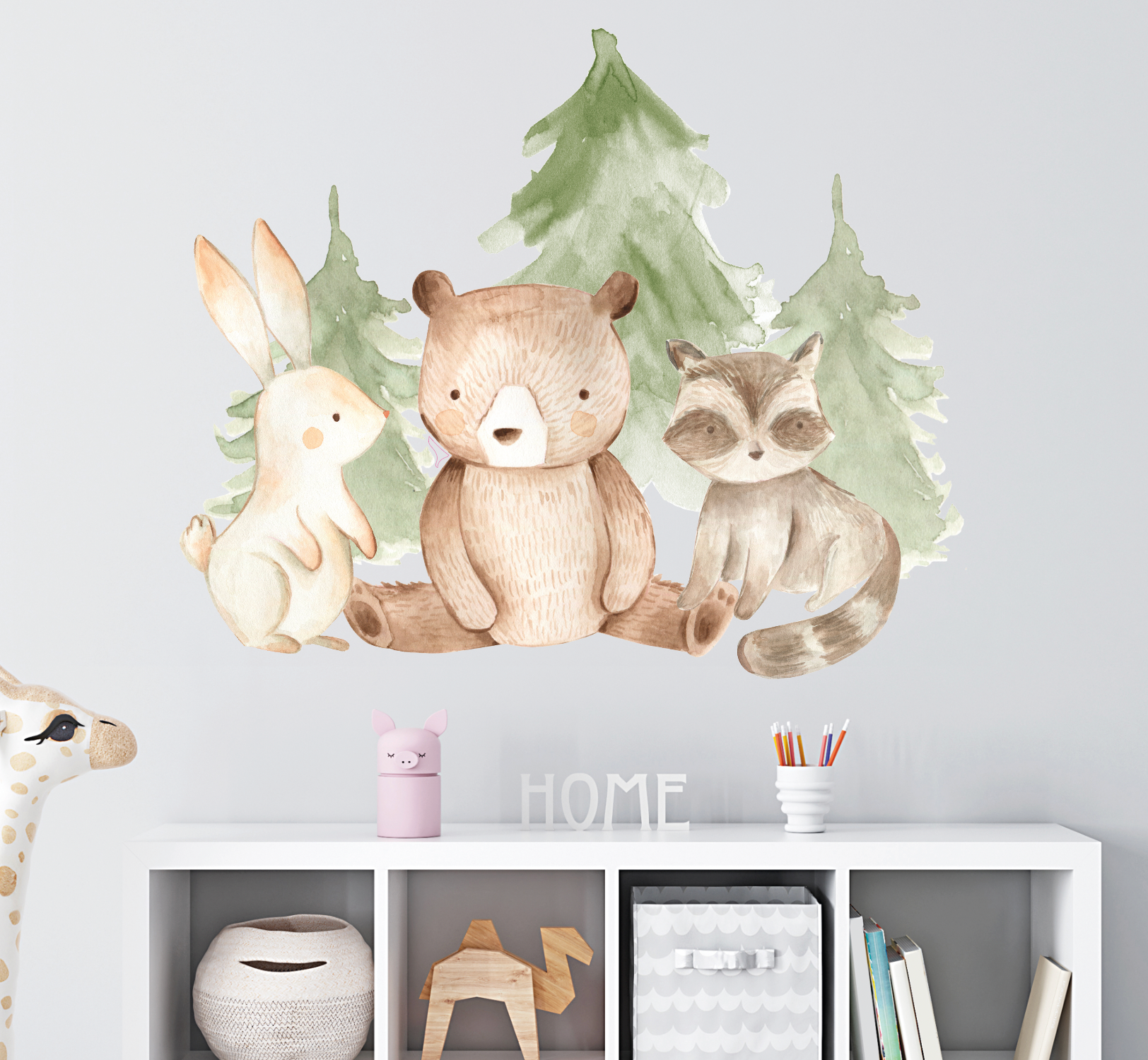 Muursticker bosdieren kinderkamer