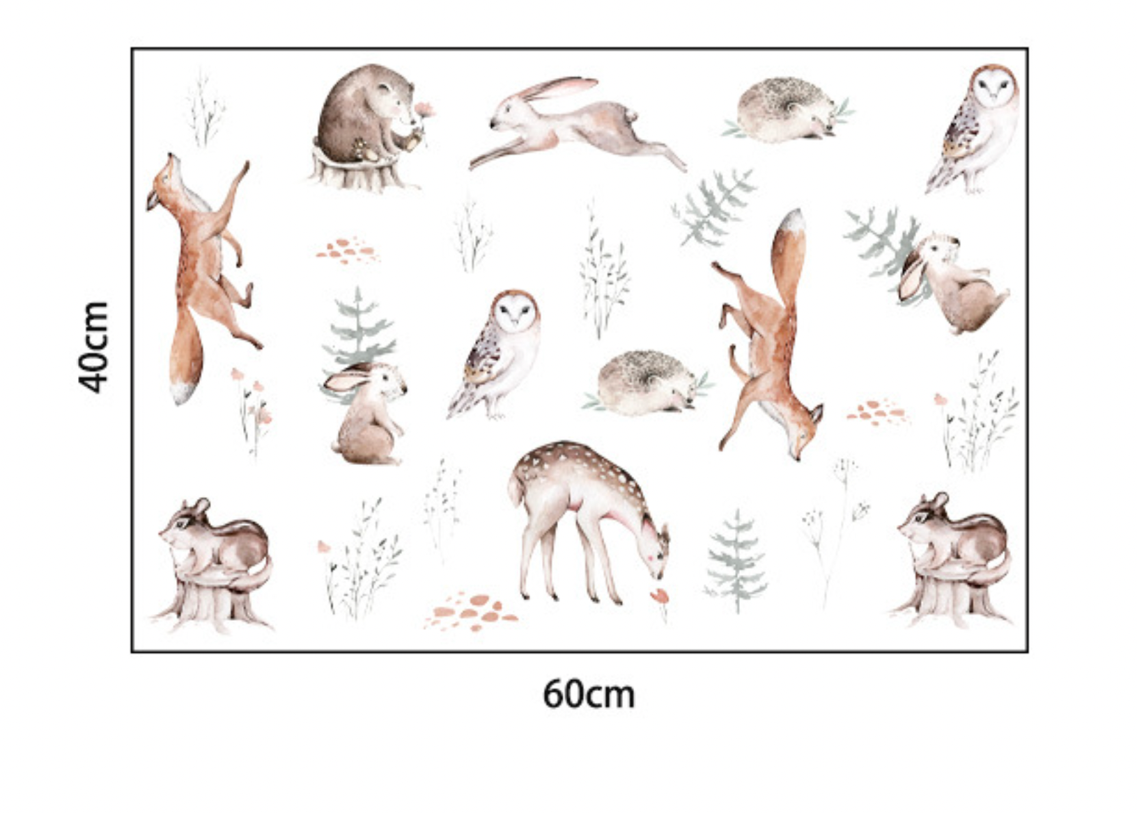 Muursticker dieren in het bos kinderkamer