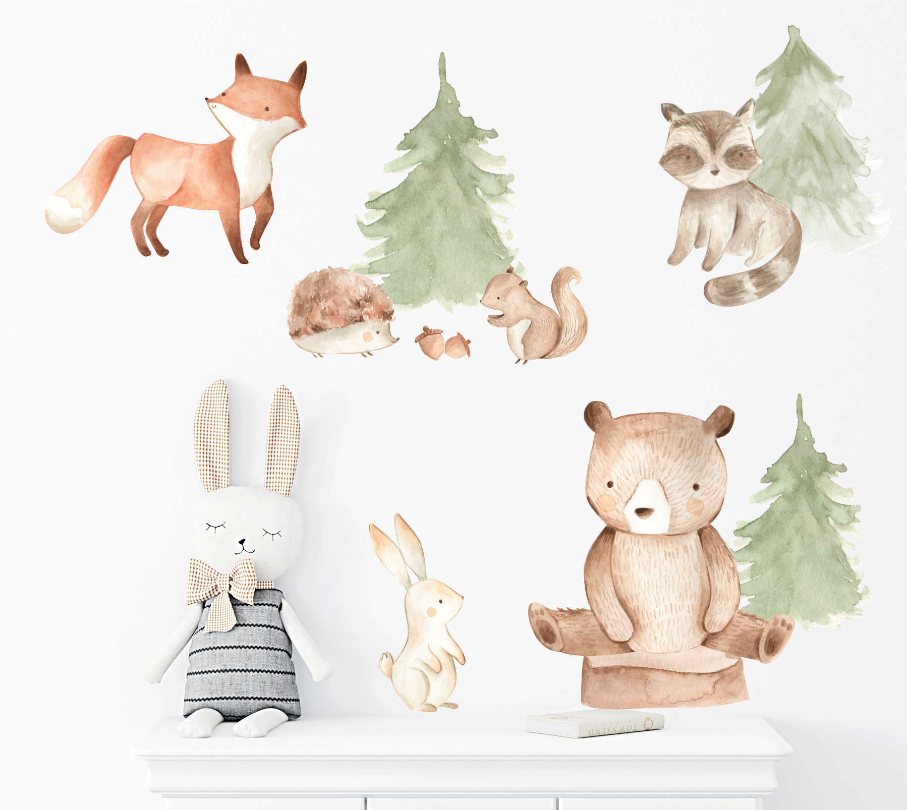 Muursticker dieren in het bos kinderkamer