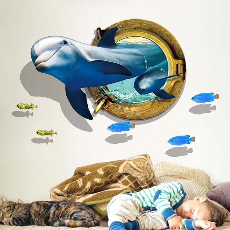 Muursticker dolfijn kinderkamer decoratie