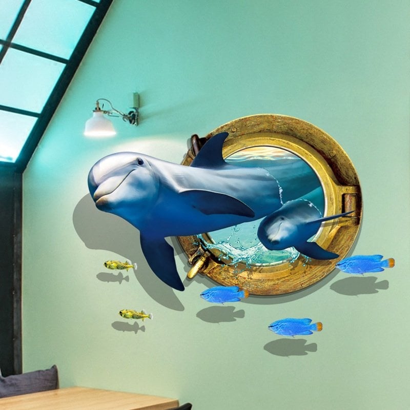 Muursticker dolfijn kinderkamer decoratie