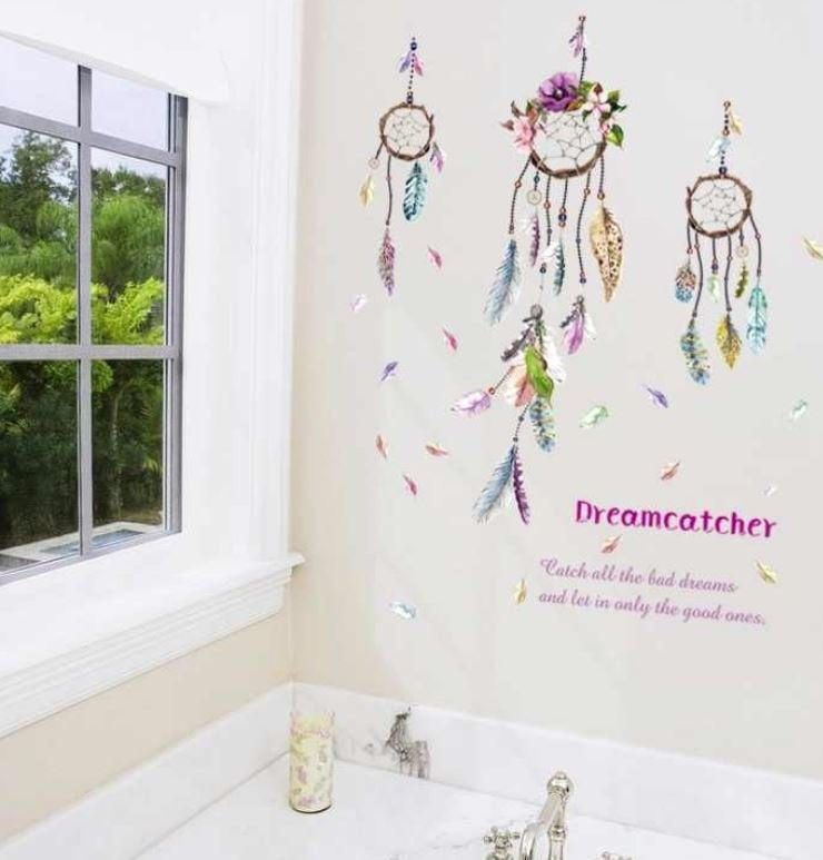 Muursticker dromenvanger veren kinderkamer