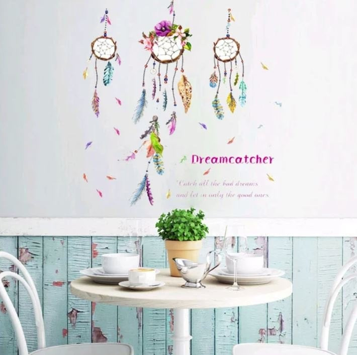 Muursticker dromenvanger veren kinderkamer