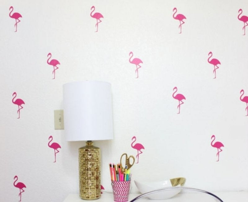 Muursticker flamingo