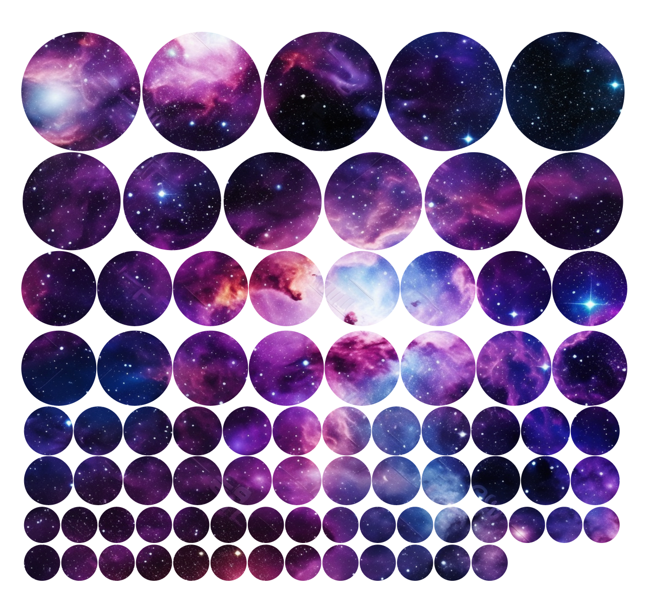 Muursticker galaxy ruimte cirkels - stippen kinderkamer