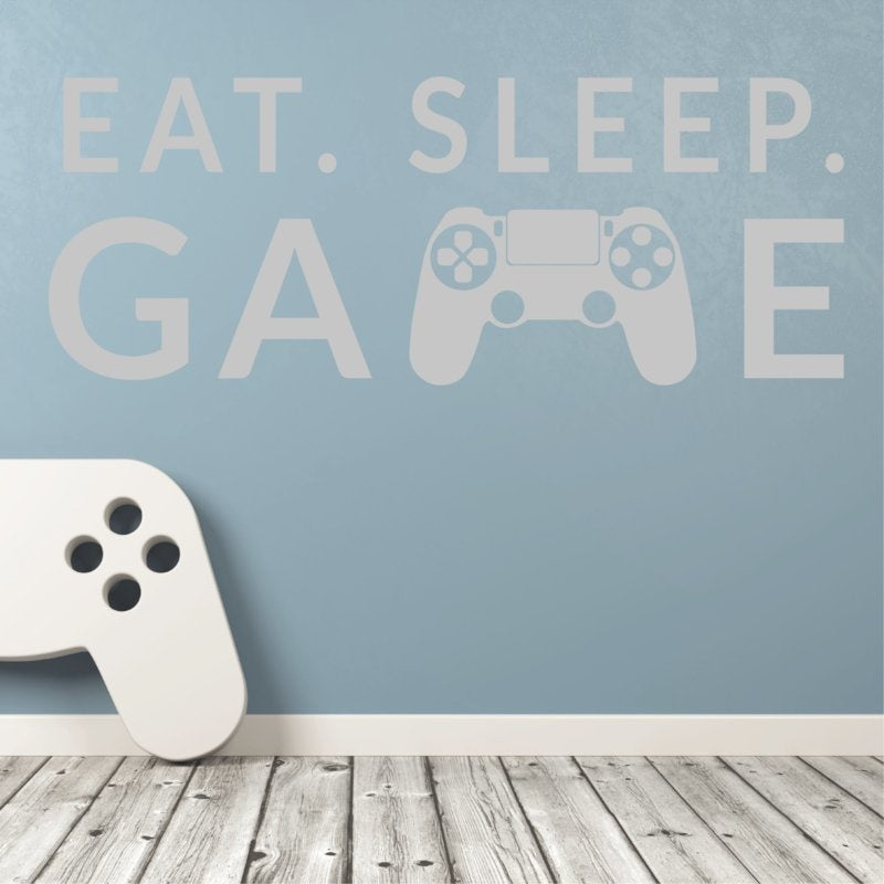 Muursticker gamer eat sleep game controller kinderkamer jongen