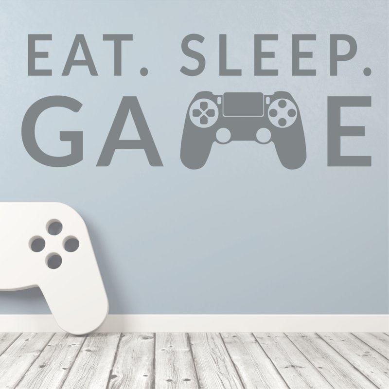 Muursticker gamer eat sleep game controller kinderkamer jongen