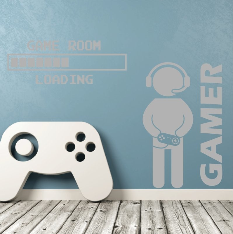 Muursticker gamer + game room loading combo deal