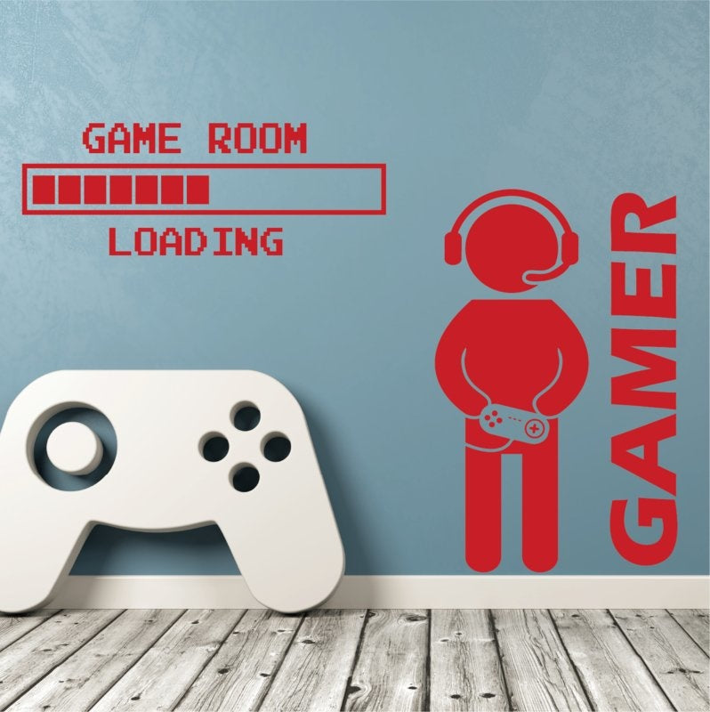 Muursticker gamer + game room loading combo deal