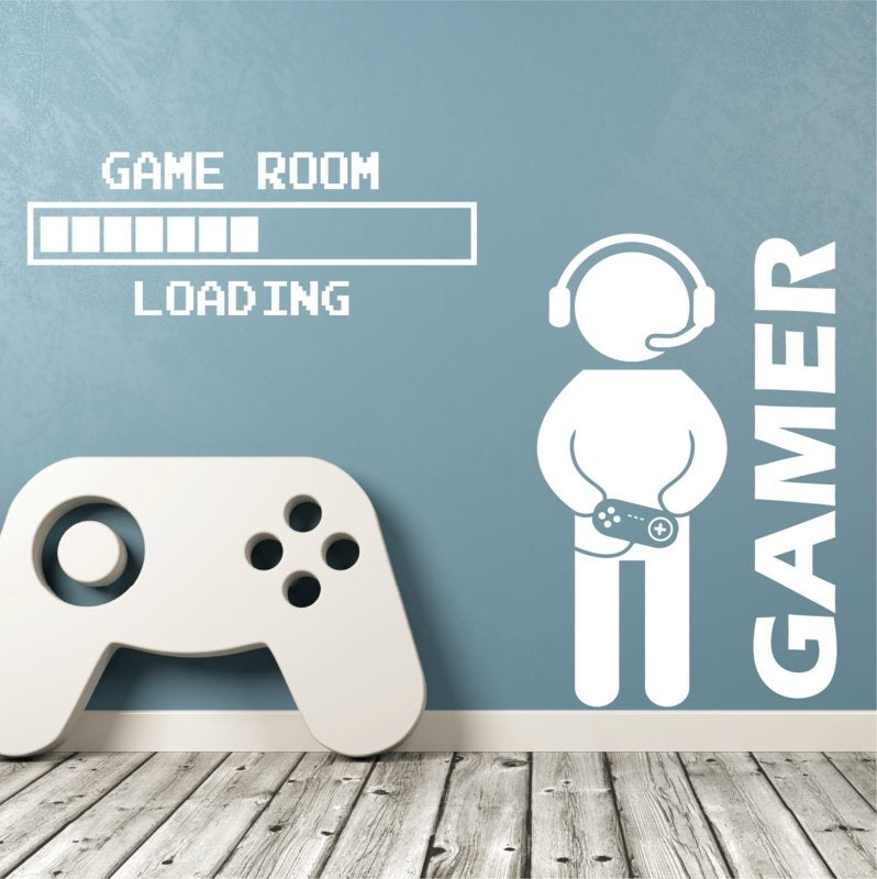 Muursticker gamer + game room loading combo deal