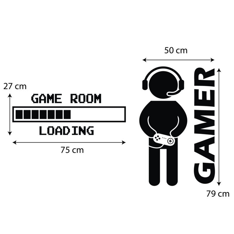 Muursticker gamer + game room loading combo deal