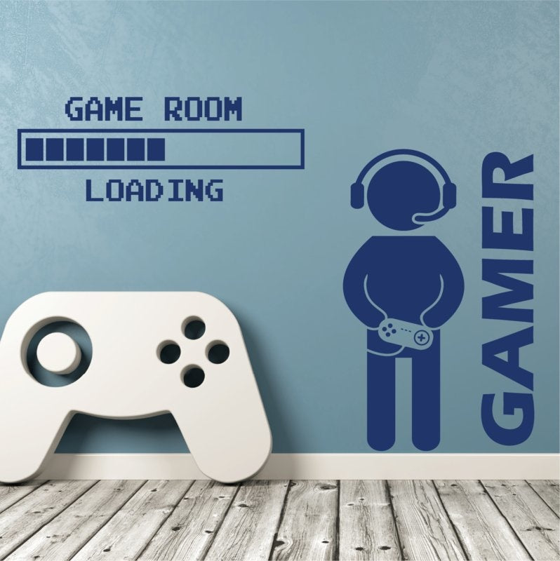 Muursticker gamer + game room loading combo deal