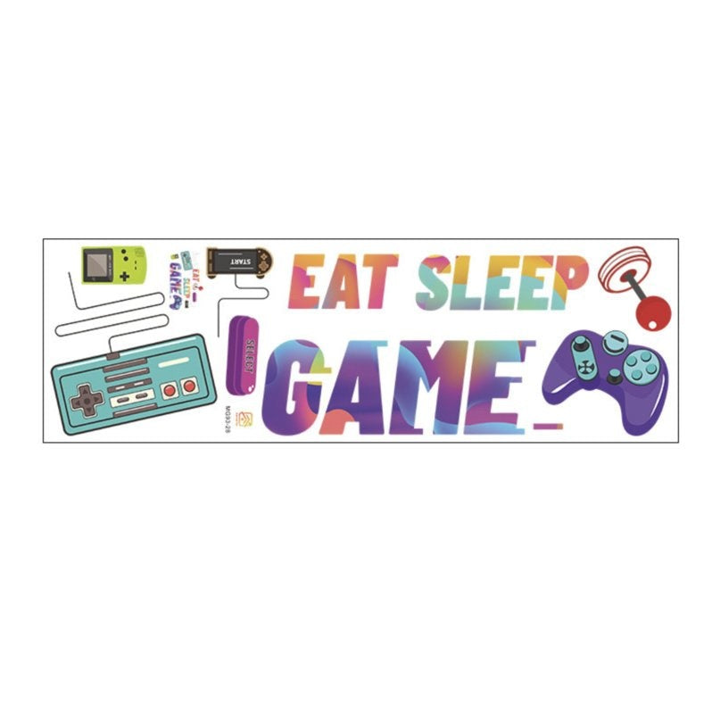 Muursticker gamer / gaming - eat sleep game kinderkamer jongen