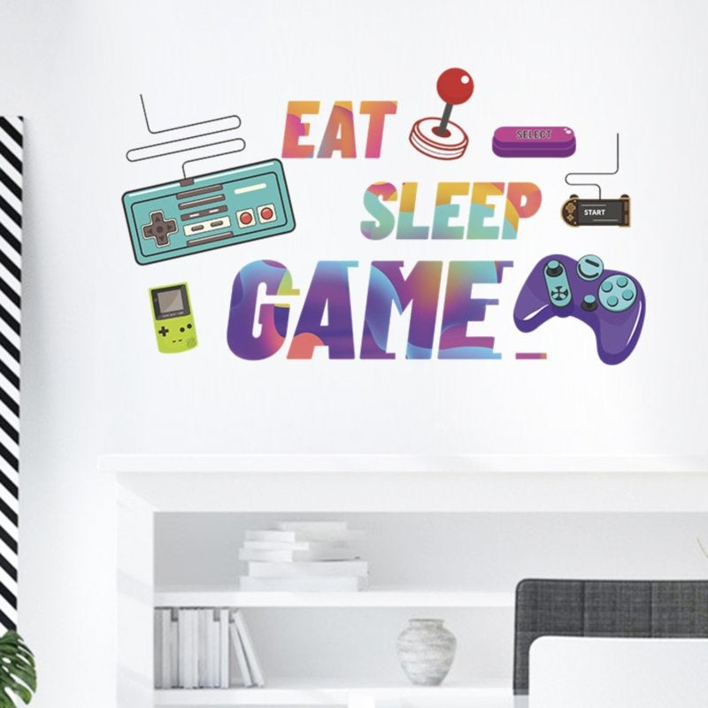 Muursticker gamer / gaming - eat sleep game kinderkamer jongen
