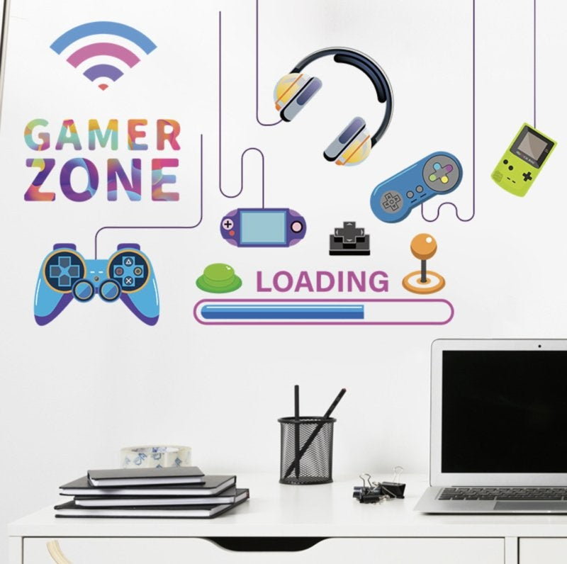 Muursticker gamer / gaming - gamer zone kinderkamer jongen