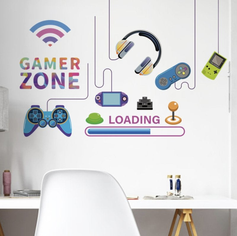 Muursticker gamer / gaming - gamer zone kinderkamer jongen