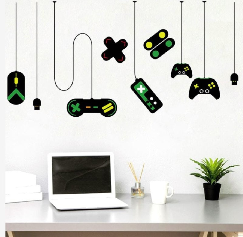 Muursticker gamer joystick / controller jongenskamer