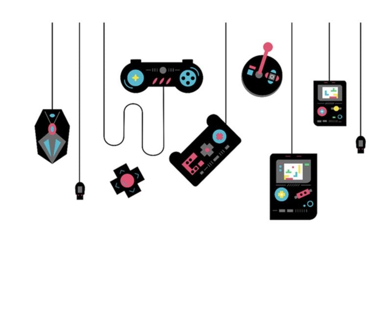 Muursticker gamer joystick / controller jongenskamer