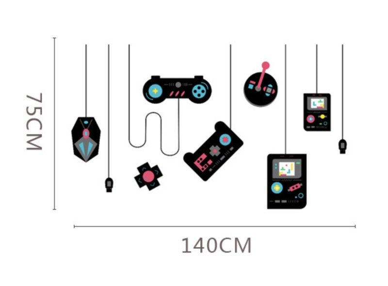 Muursticker gamer joystick / controller jongenskamer