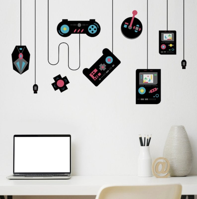 Muursticker gamer joystick / controller jongenskamer
