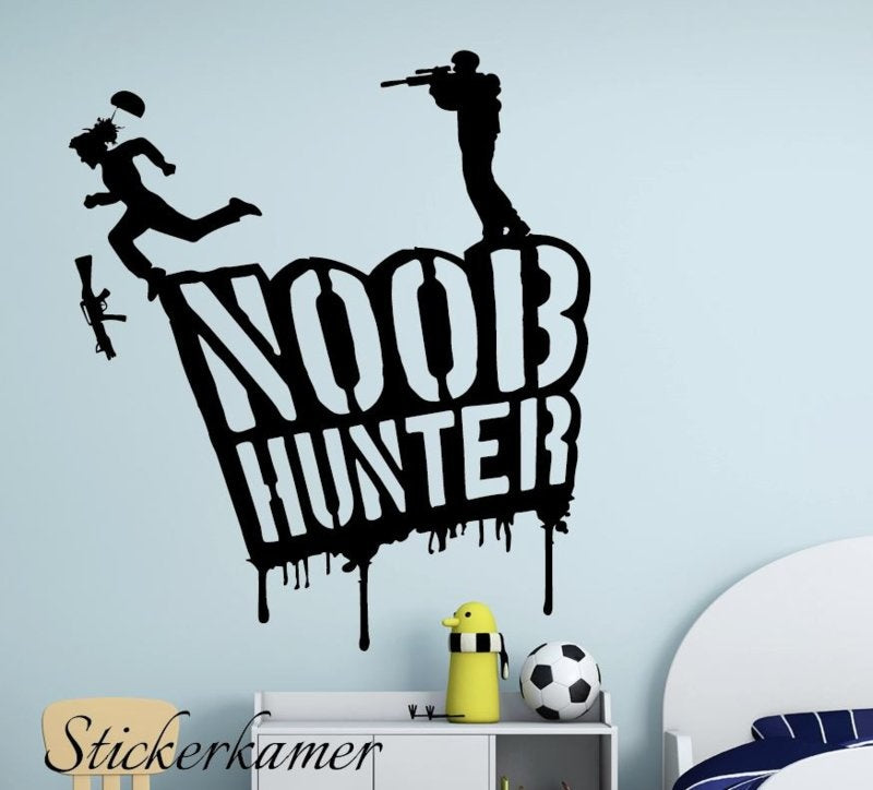 Muursticker gamer noob hunter jongenskamer / kinderkamer